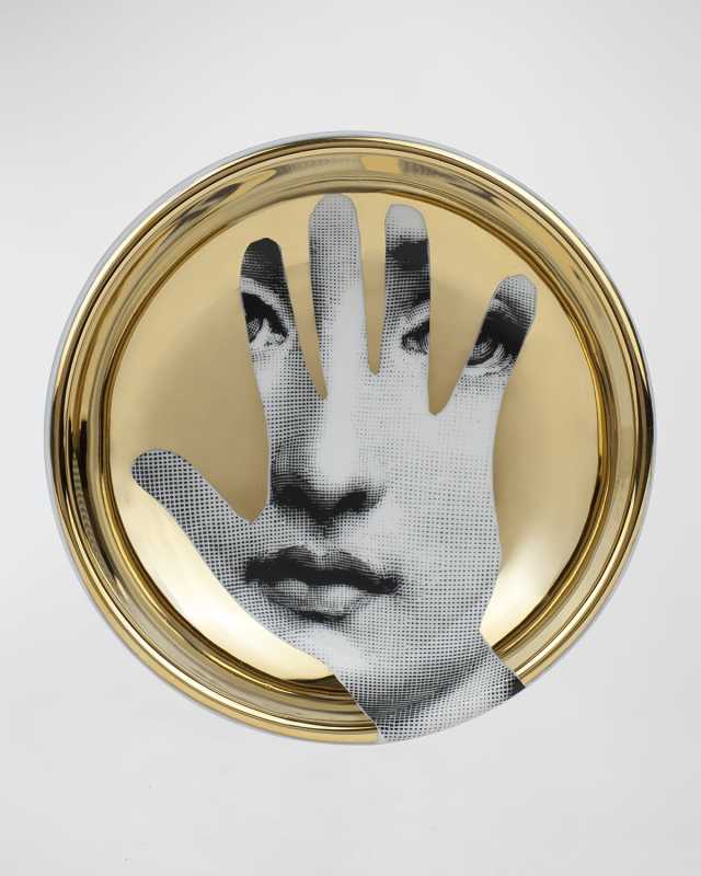 Round Ashtray Tema e Variazioni n16 Gold Hand Over Face