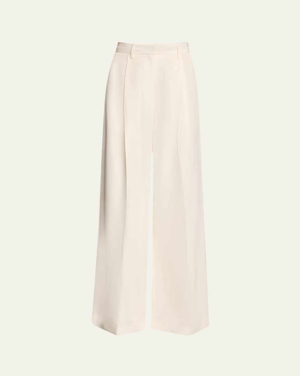 Laurie Pintuck Wide Leg Silk Trousers