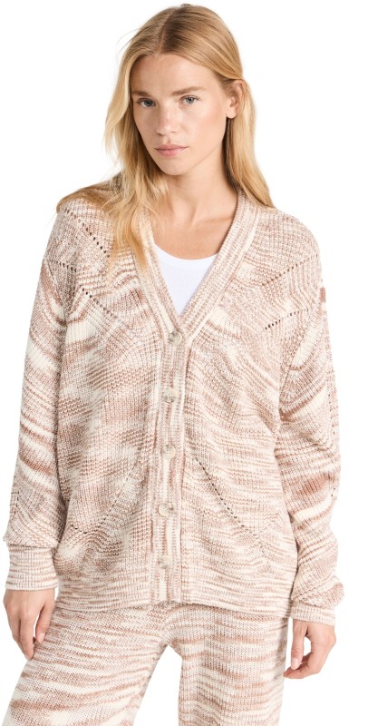 Spiritual Gangsterpacedyeasha Vee Cardigan Washed Burgundy