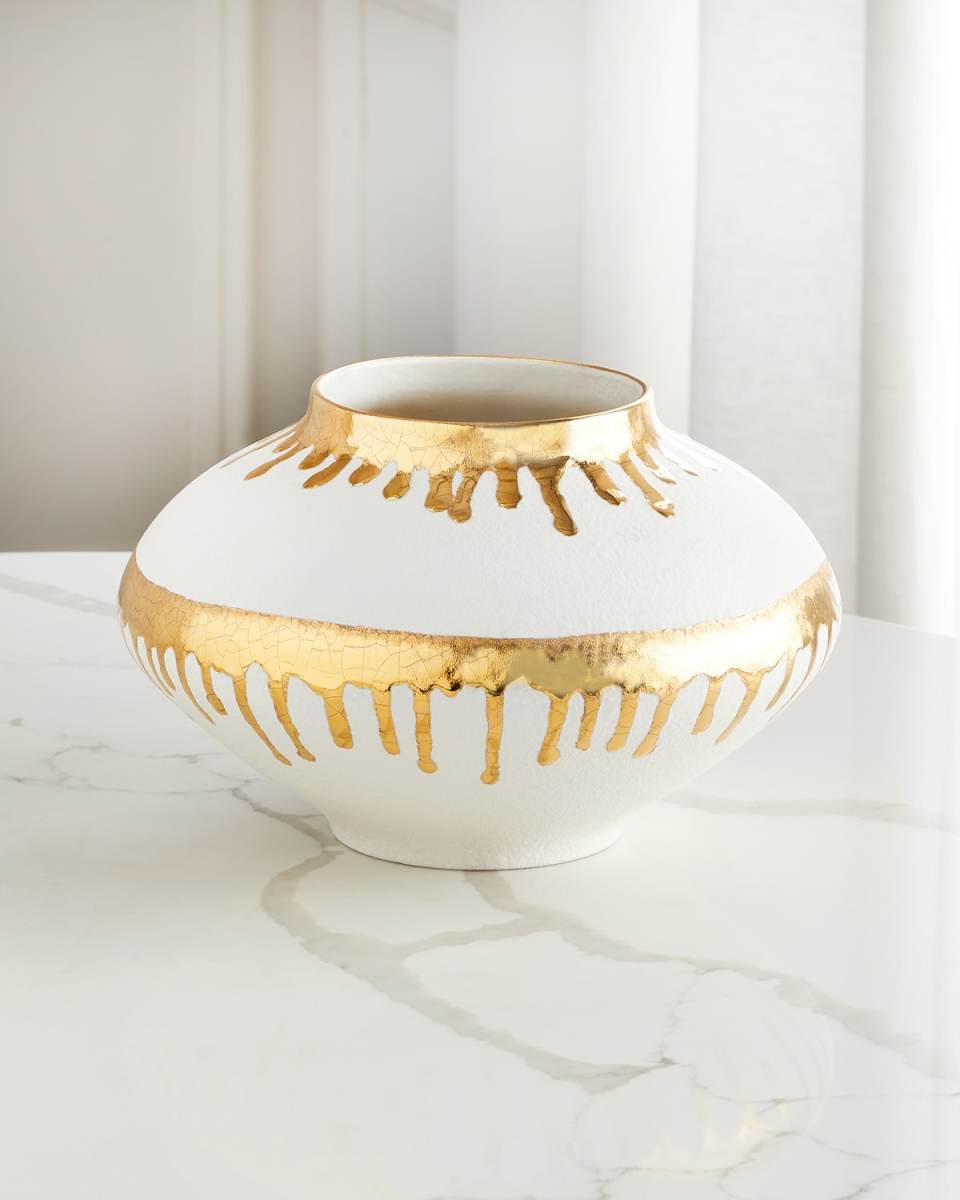 Small Nuove Vase - Gold Drips
