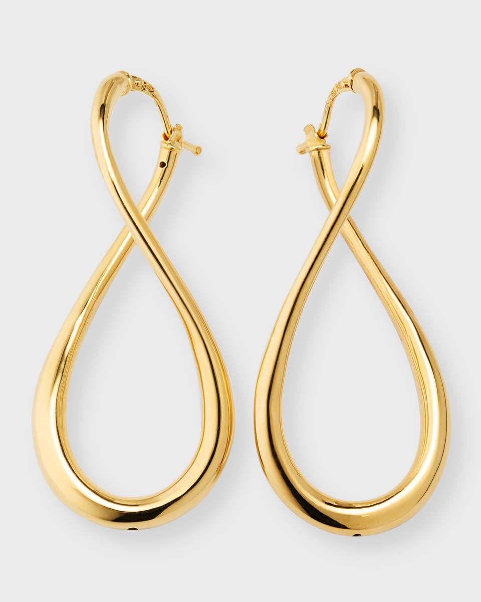 Golden Dreams 18K Yellow Gold Infinity Hoop Earrings