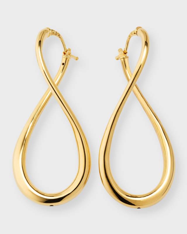 Golden Dreams 18K Yellow Gold Infinity Hoop Earrings