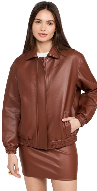 Enza Costa Vegan Leather Jacket Nutshell