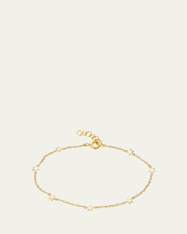 14K Gold Star Charms Bracelet