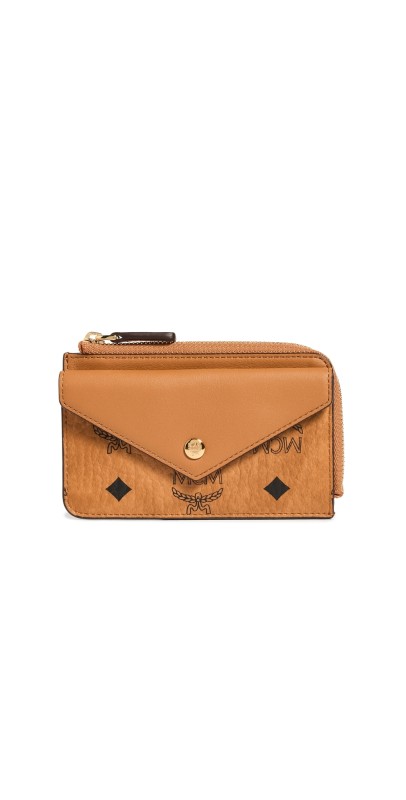 MCM Aren VI Mini Card Case Cognac