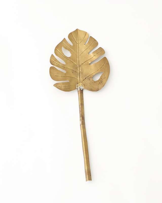 Brass Small Monstera Leaf