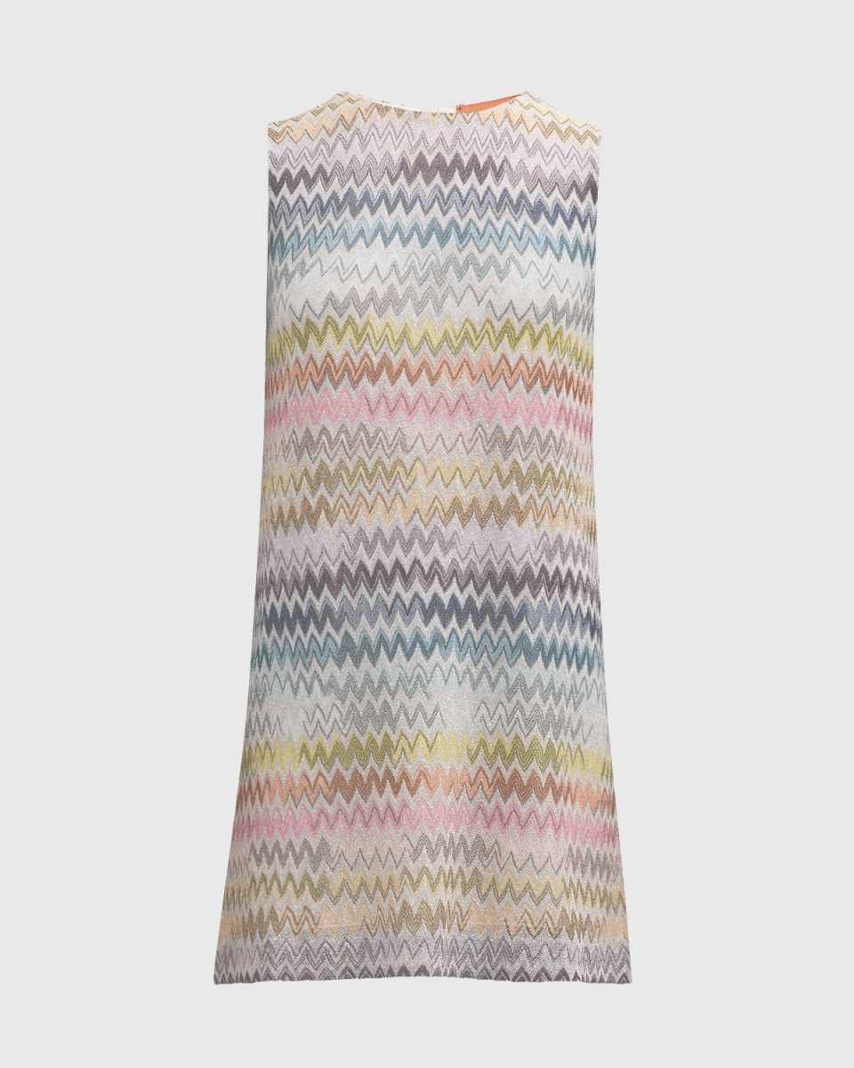 Metallic Chevron Sleeveless Mini Dress
