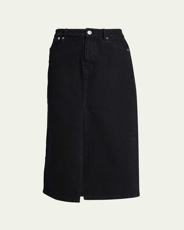 Denim Midi Pencil Skirt