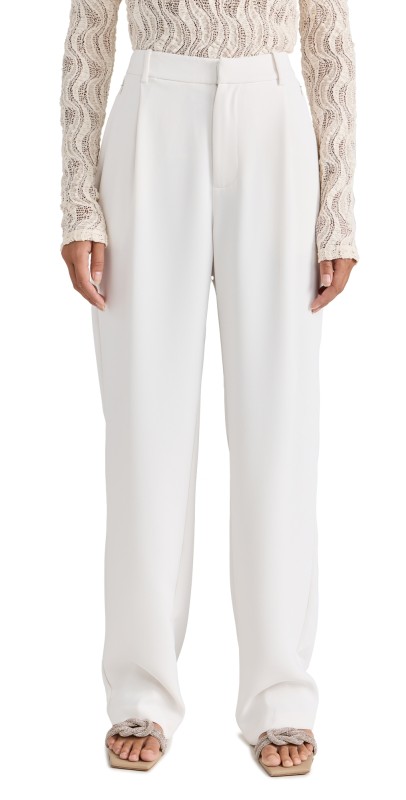 Good American Luxe Suiting Column Trousers Ivory001