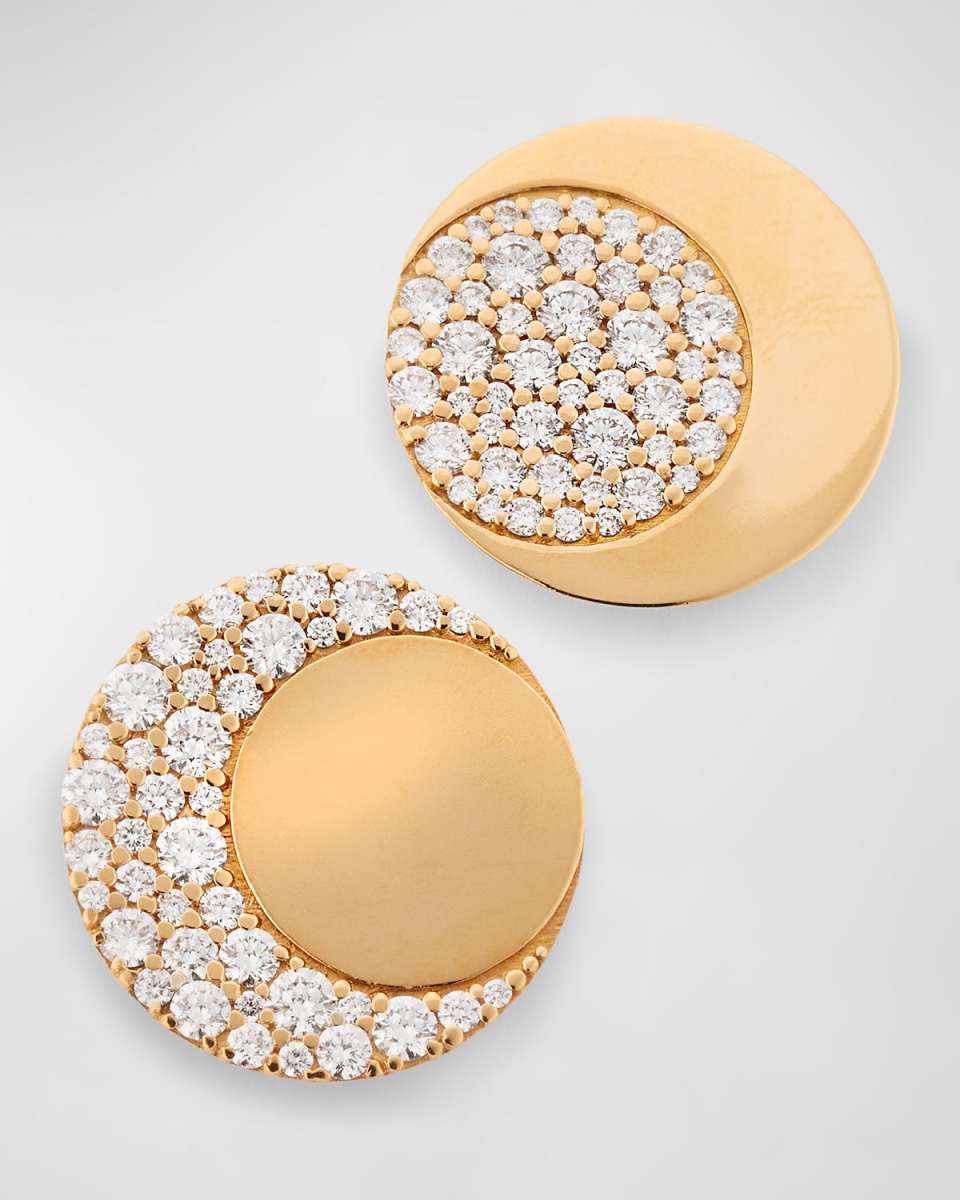 Luce 18K Red Gold Diamond Stud Earrings