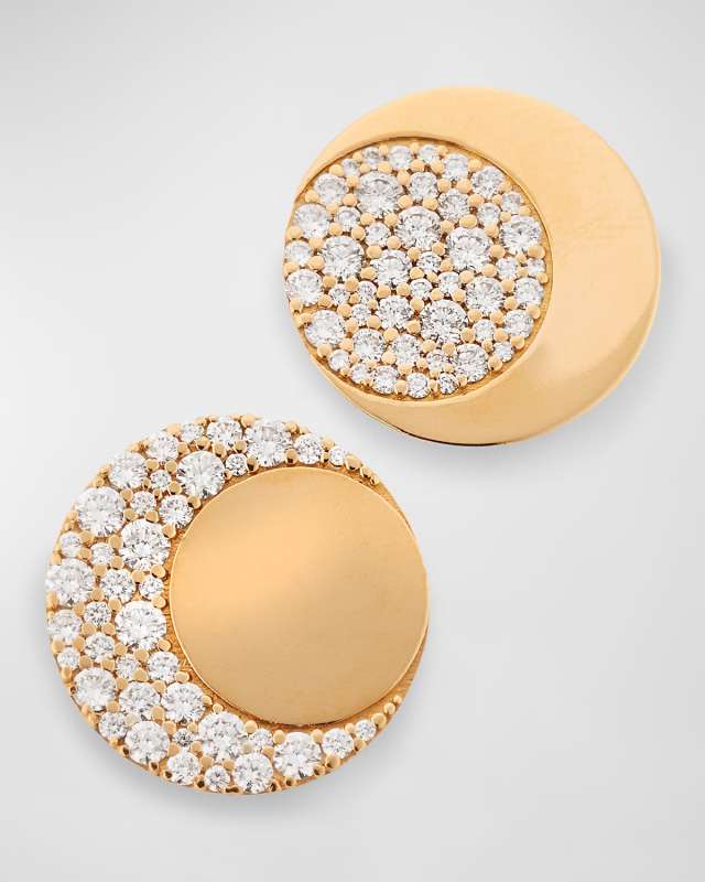 Luce 18K Red Gold Diamond Stud Earrings
