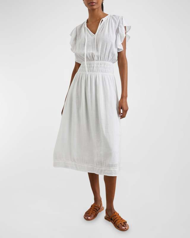 Iona Ladder Lace Midi Dress