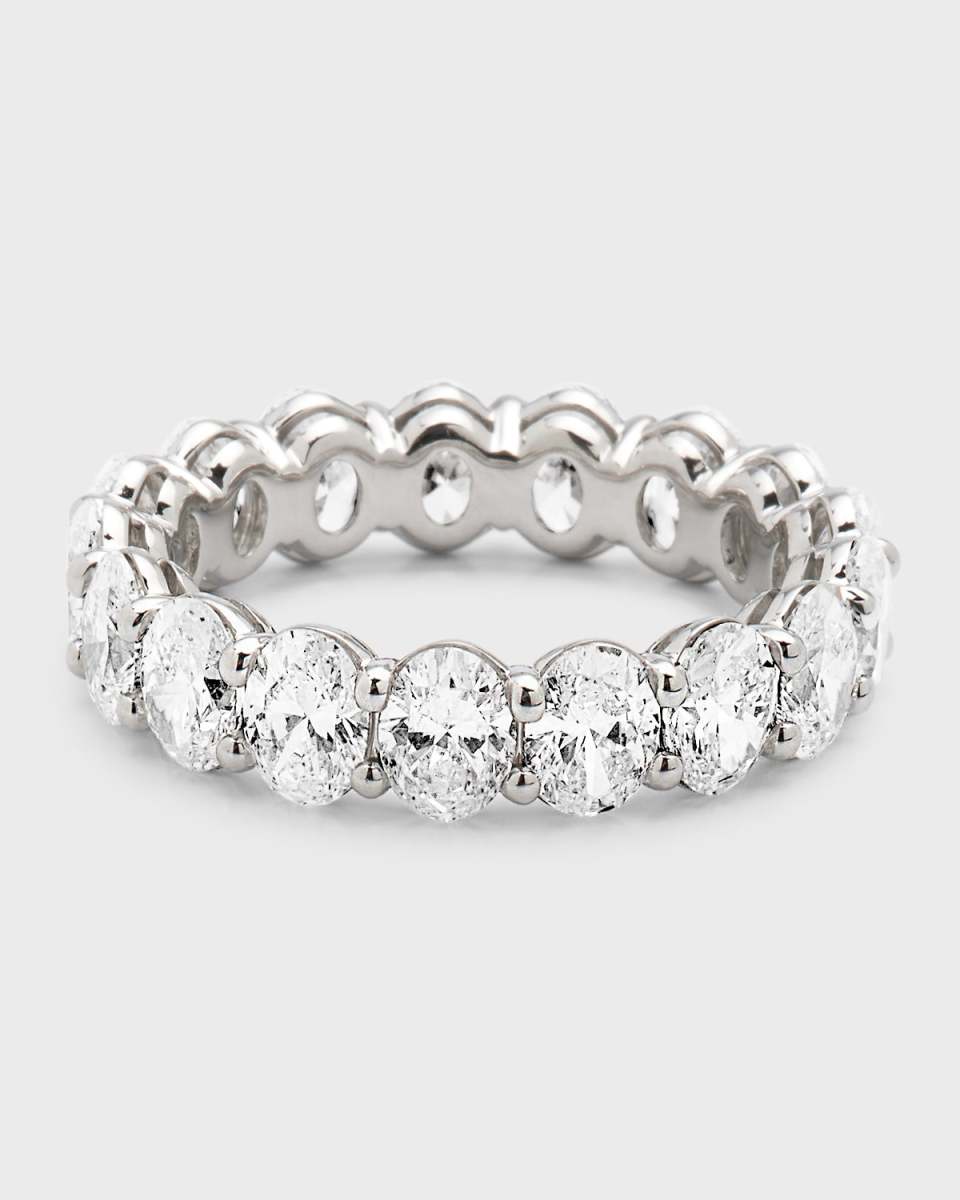 Platinum Oval FG/VS Diamond Eternity Band, Size 6.75, 5.27tcw