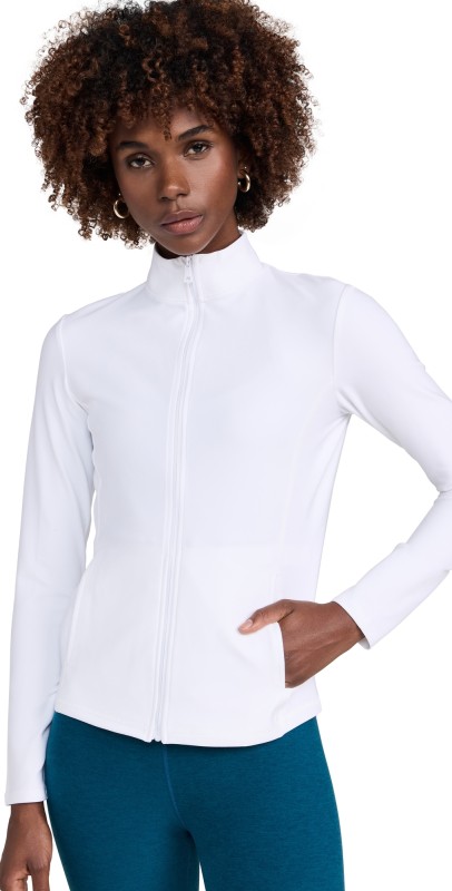 Beyond Yoga Spacedye On The Go Mock Neck Jacket Cloud White