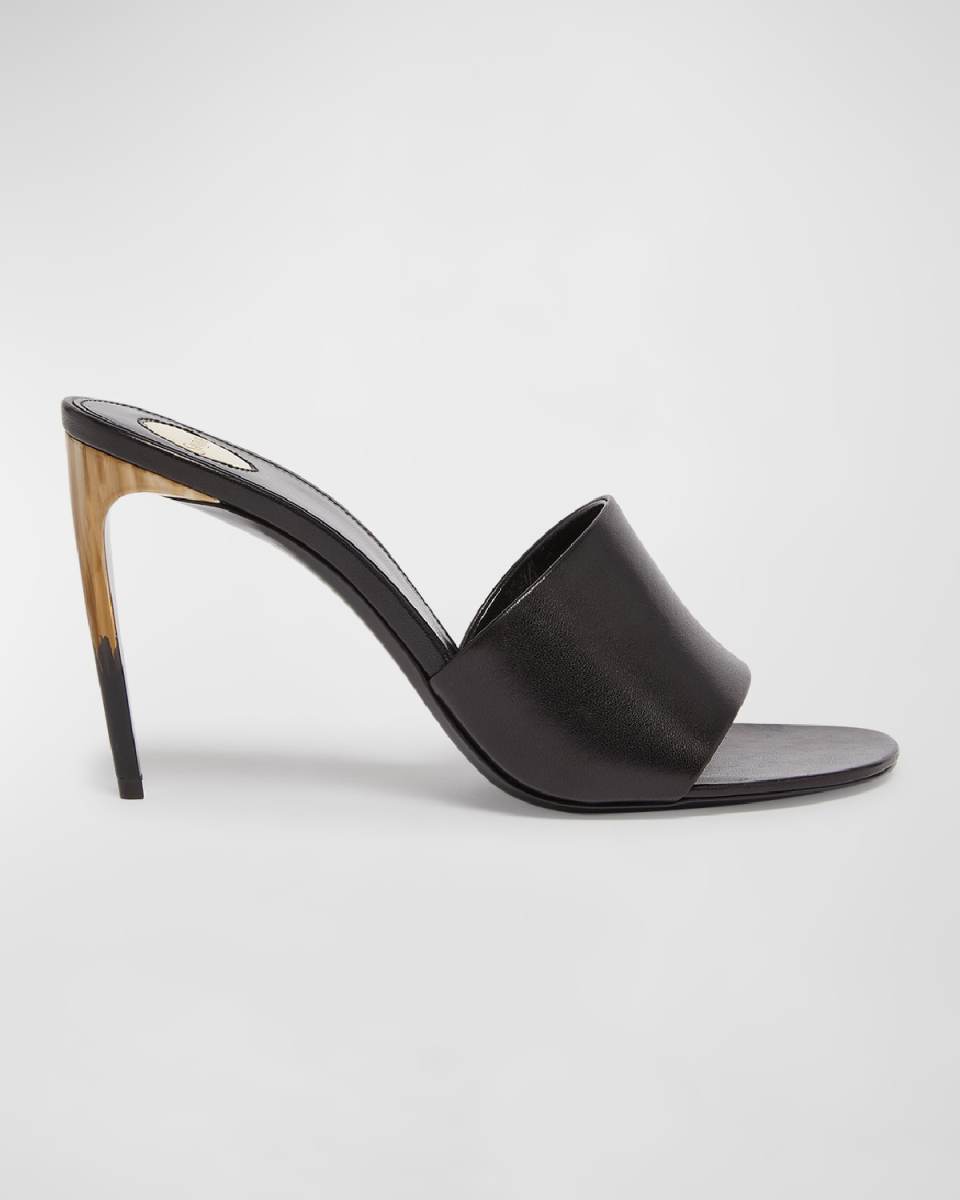 Lodge Leather Stiletto Mule Sandals
