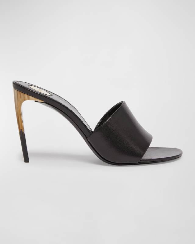 Lodge Leather Stiletto Mule Sandals