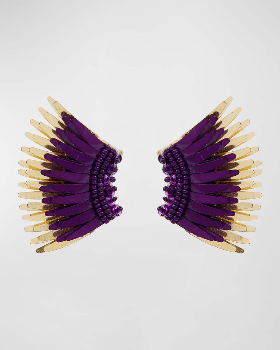 Mini Madeline Gameday Earrings, Purple/Gold