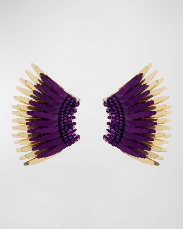 Mini Madeline Gameday Earrings, Purple/Gold