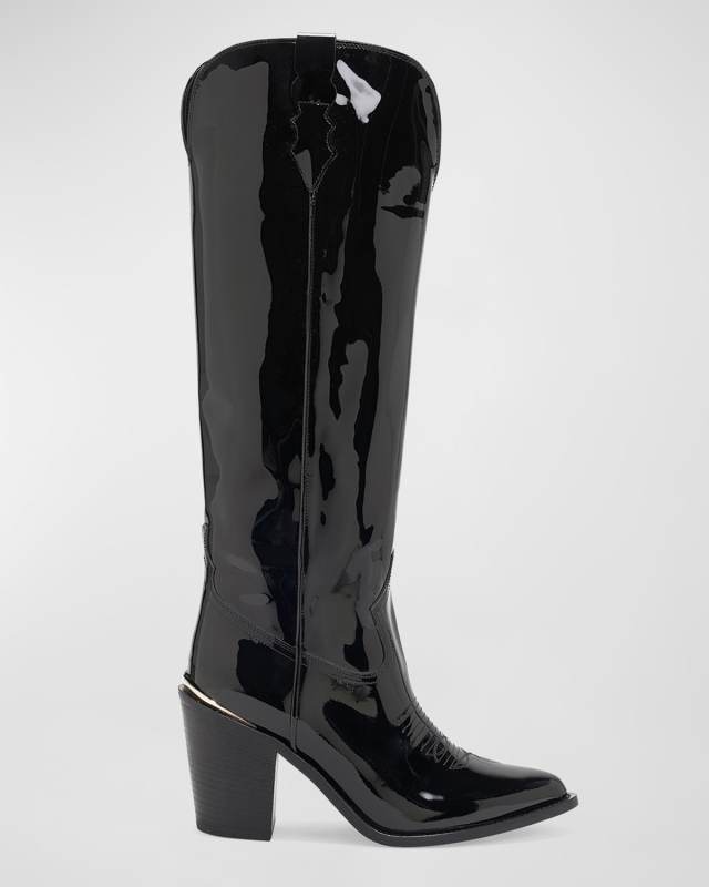 Coco Patent Western Knee Boots