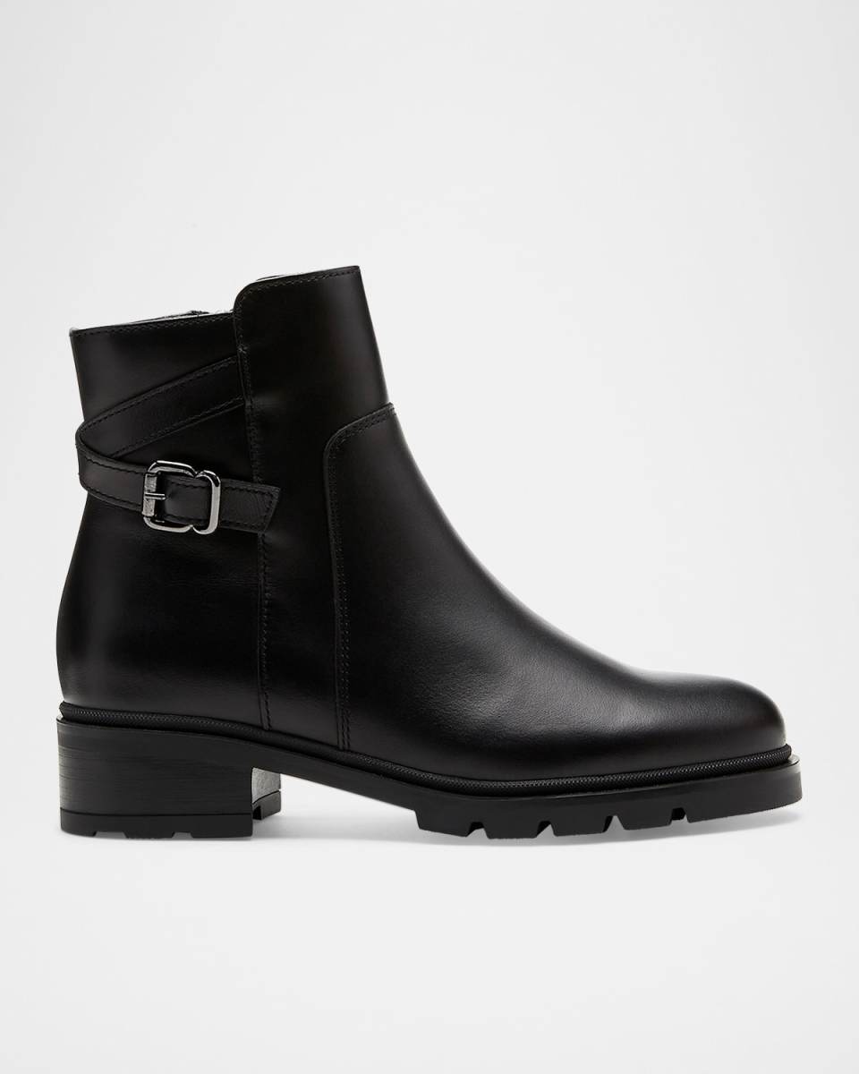 Shai Leather Buckle Ankle Booties