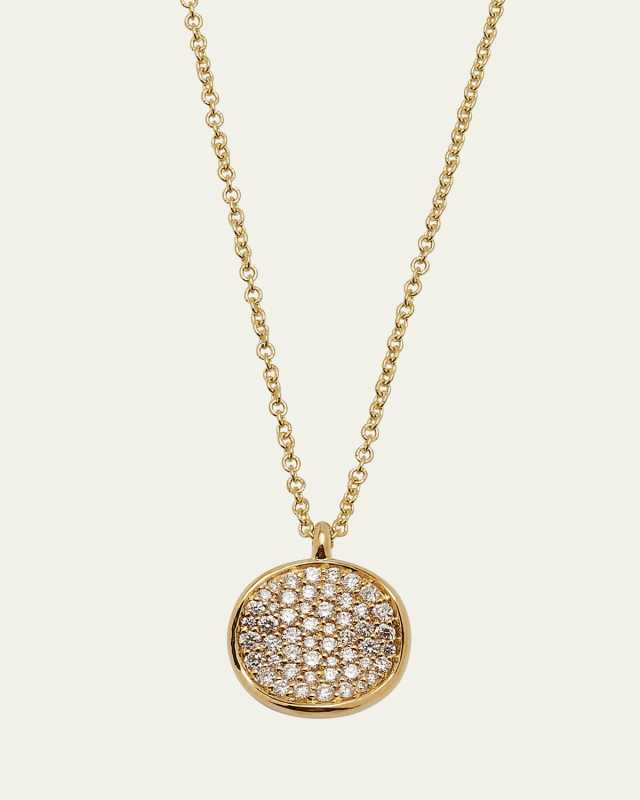 Small Flower Pendant Necklace in 18K Gold with Diamonds