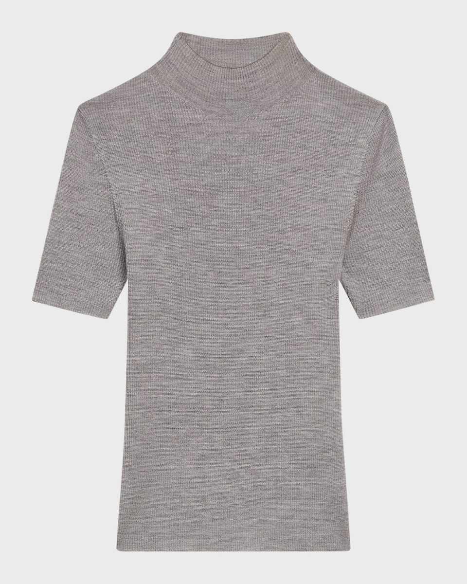 Leenda Regal Merino Wool Knit Mock-Neck Top