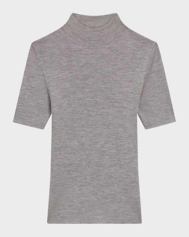 Leenda Regal Merino Wool Knit Mock-Neck Top