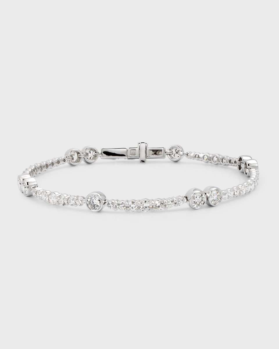 18K White Gold Diamond Tennis Bracelet, 4.80tcw, 7"L