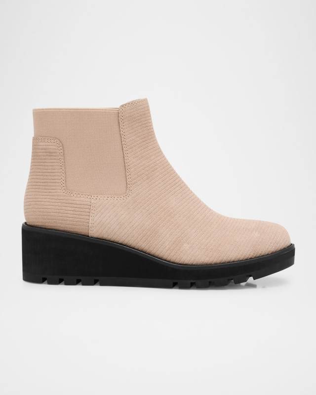 Suede Wedge Chelsea Booties