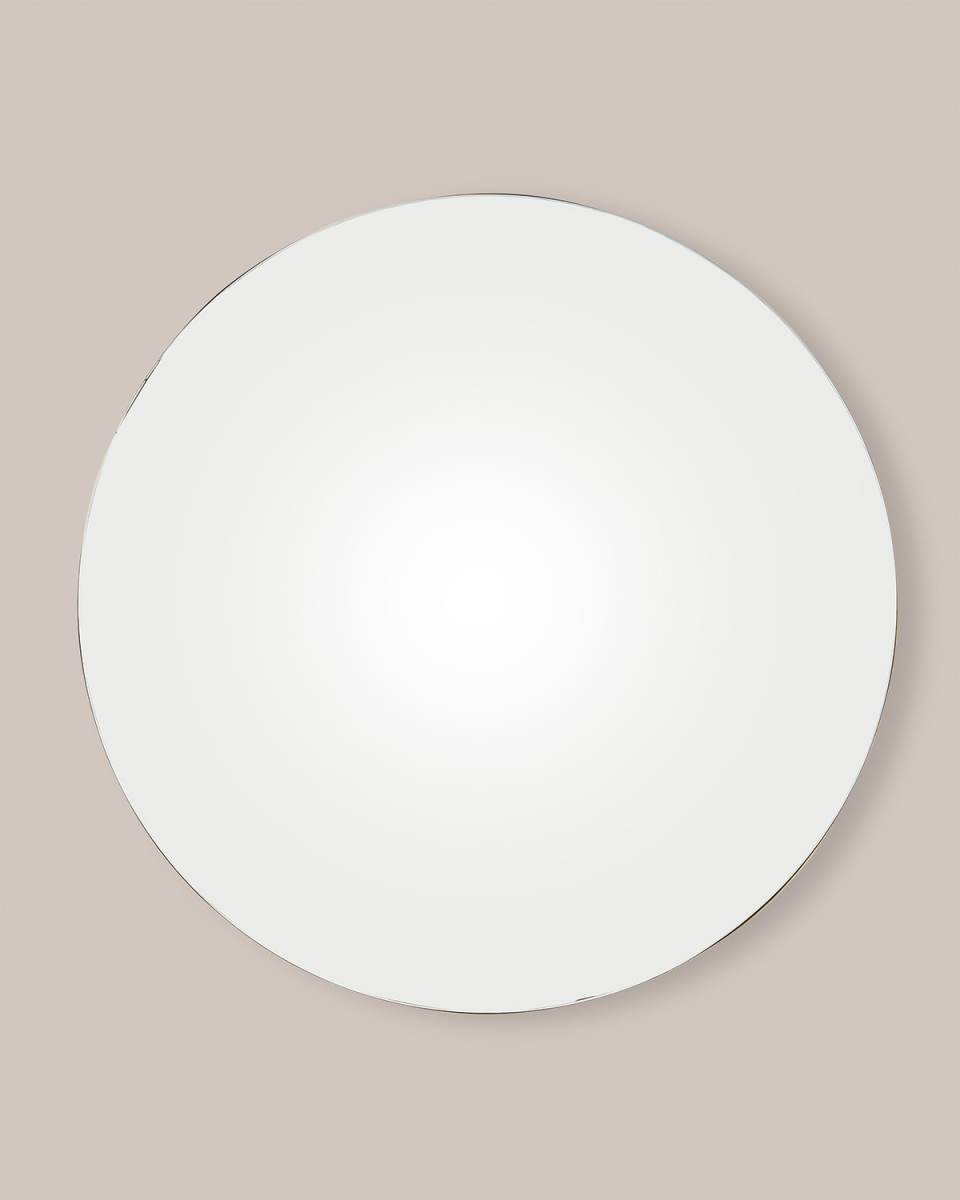Large Antiqued Brass Frameless Mirror