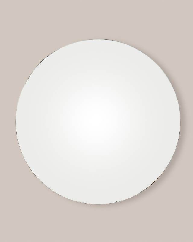 Large Antiqued Brass Frameless Mirror