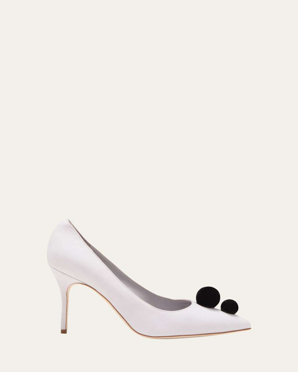 Piera Suede Pom Pom Pumps