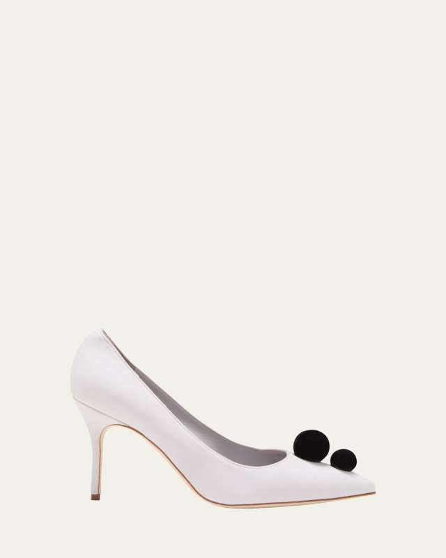 Piera Suede Pom Pom Pumps