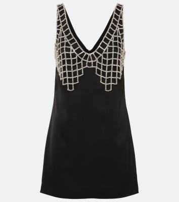 Self Portrait Embellished satin minidress