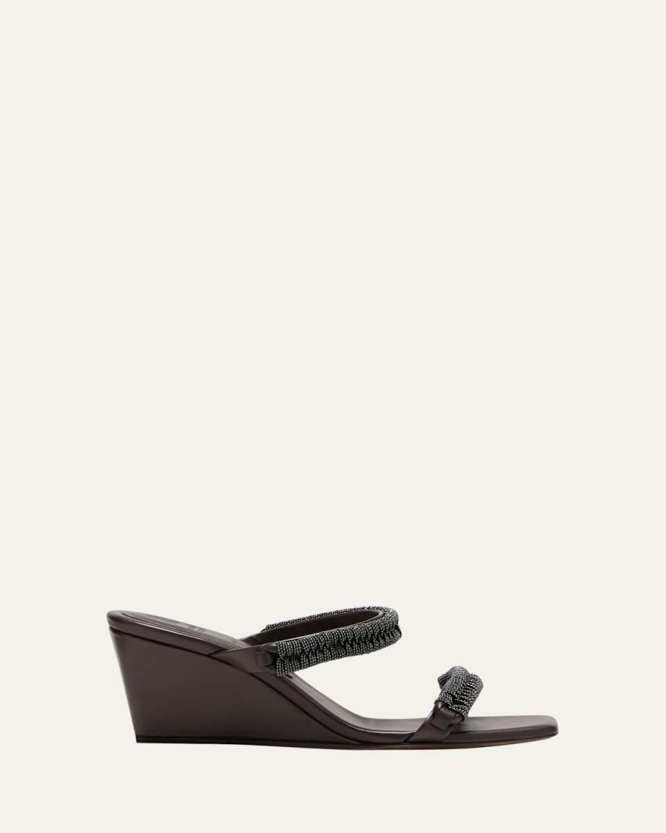 Monili Dual-Band Slide Wedge Sandals