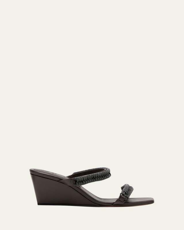 Monili Dual-Band Slide Wedge Sandals