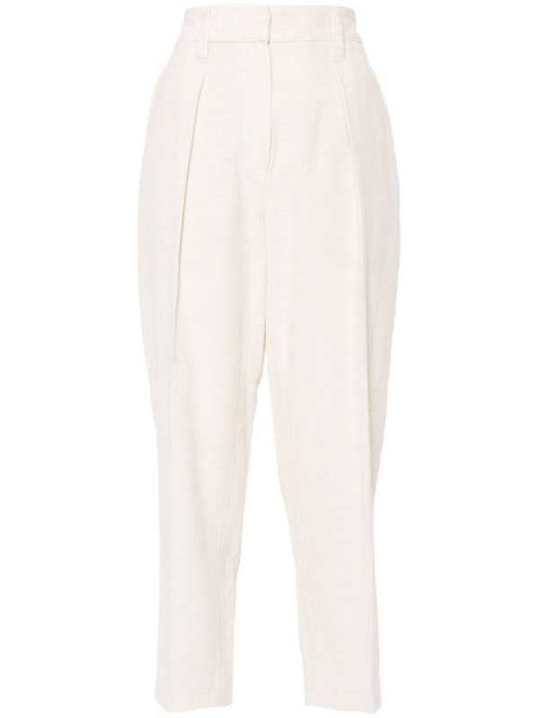 pressed-crease corduroy trousers