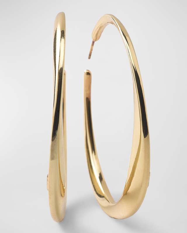 Large Twisted Hoop Earrings in 18K Gold