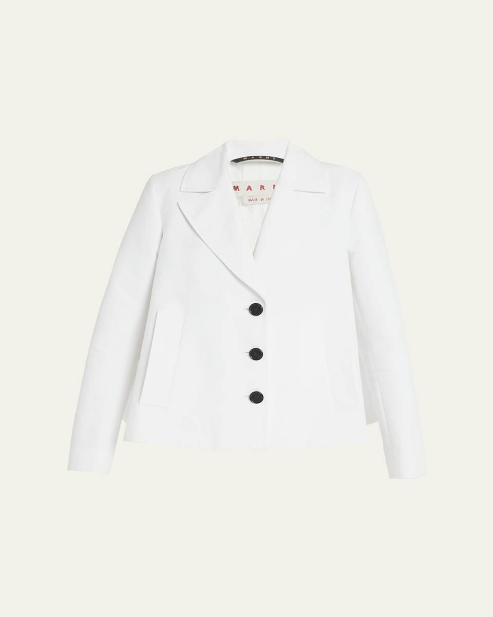 Short Trench Coat with Inverted Pleat