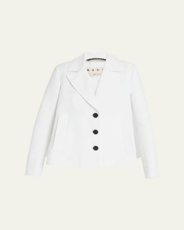 Short Trench Coat with Inverted Pleat