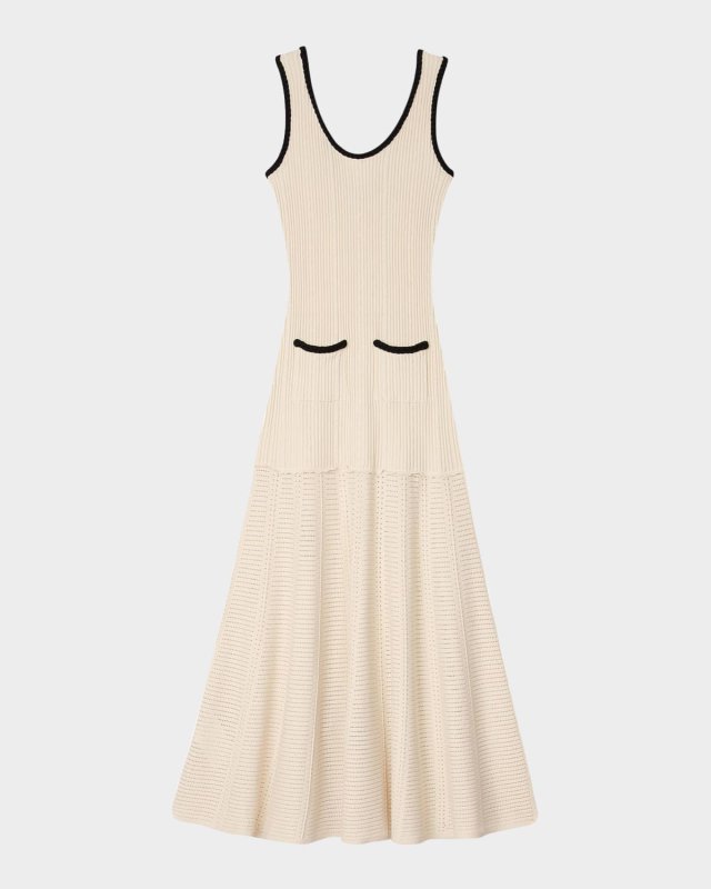 Boheme Pointelle-Knit Midi Dress
