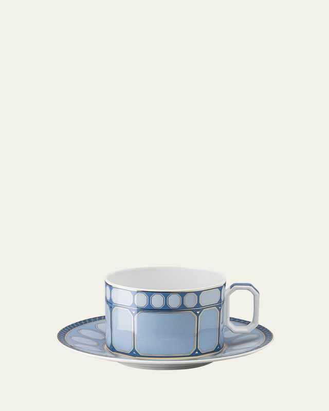 Signum Tea Cup & Saucer, Azure Blue