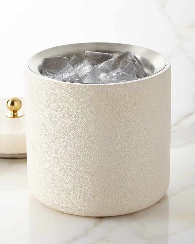 Faux Shagreen Ice Bucket, Chocolate