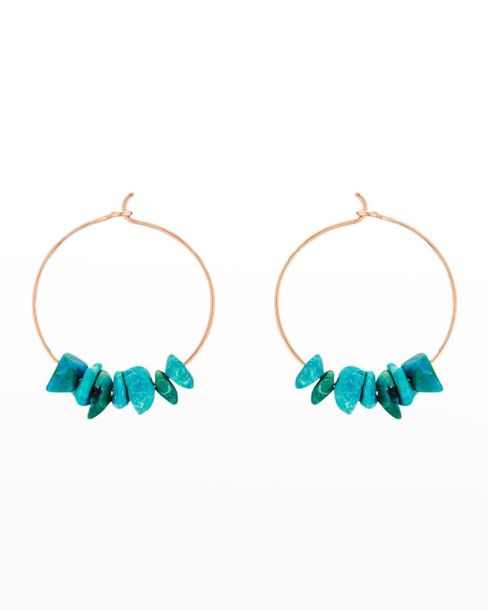 Rose Gold Chrysocolla Jala Hoop Earrings