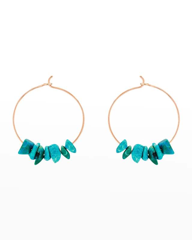 Rose Gold Chrysocolla Jala Hoop Earrings