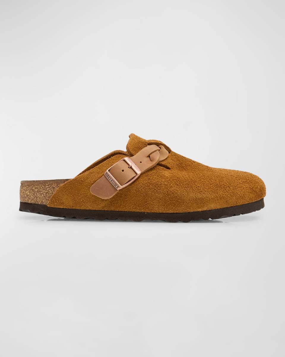 Boston Suede Braid Buckle Clogs