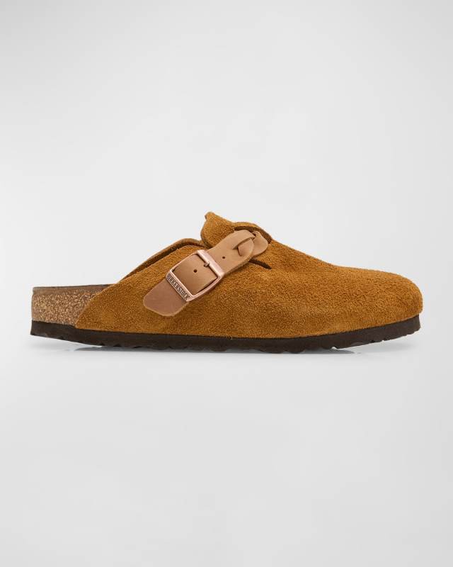 Boston Suede Braid Buckle Clogs