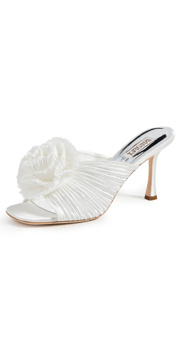 Badgley Mischka Blythe Heels White Satin