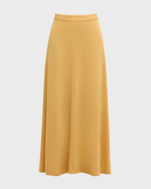 Fluid Jersey A-Line Maxi Skirt