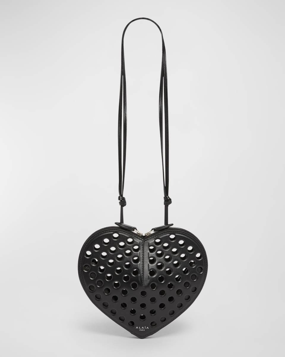 Le Coeur Shoulder Perforated Bag in Leather